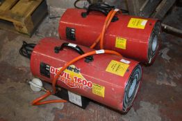 Two Clarke Devil 1600 Space Heaters