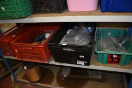 Contents of Shelf to Include Assorted Screws, Piping, Tools, etc.