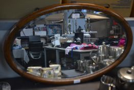 1930's Oak Framed Bevel Edged Mirror