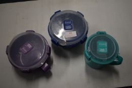 *Three Systema Lidded Food Bowls