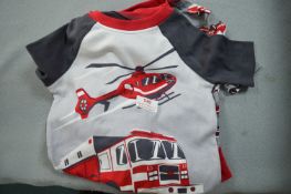 Kids Pekkle 4 Piece Pyjama Set Grey/Red - Age 8