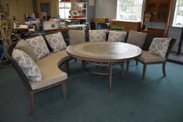 *Agio Conservatory/Patio 150cm Circular Mosaic Effect Table with Triple Section Semicircular Seating