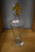 Glass Bottle with Fleur De-Lys