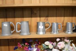 Five Pewter Tankards