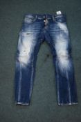 Dsquared2 Destressed Denim Jeans - Continental Wai