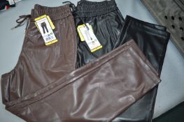 *Hillary Radley Black & Brown Faux Leather Trousers Size: S