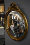 Gilt Framed Circular Convex Mirror