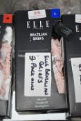 *Elle Ladies Brazilian Briefs - 4 Pack Size: Large