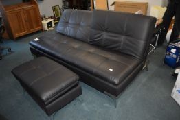 *Sealey Faux Leather Convertible Sofa plus Footstool