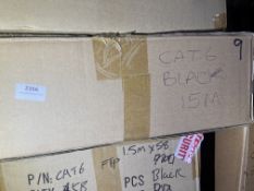 *Box of Nine 15m Black Cat 6 Cables