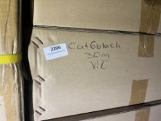 *Box of Ten 30m Black Cat 6 Cables