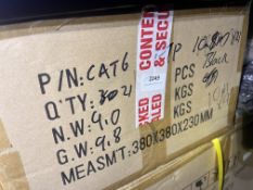 *Box of Nine 10m Black Cat 6 Cables