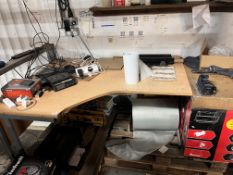 *Packing Station Comprising of L-Shape Desk, Ultra Ship Parcel Scales, Tape Dispensers, Self-