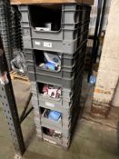 *Five Stackable Containers and Contents of Telephone Cradles, etc.