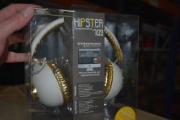 * 12 x Hipster 703 White and Gold Headphones