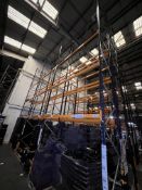 *Three Bays of Heavy Duty Pallet Racking ~8m tall 270x90cm Comprising Four Uprights and Eighteen