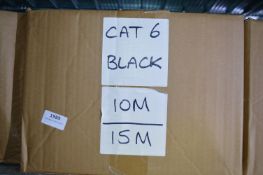 *Box of 10m to 15m Black Cat 6 Patch Cables