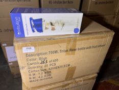 *Box of Twenty-Five Triton Blue 700ml Water Bottles with Fruit Infusers