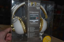 * 12 x Hipster 703 White and Gold Headphones
