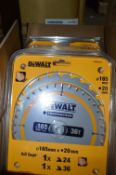 *Eight Packs of Two Dewalt BT90270-QZ 165x20mm Circular Saw Blades 24 and 36 Teeth