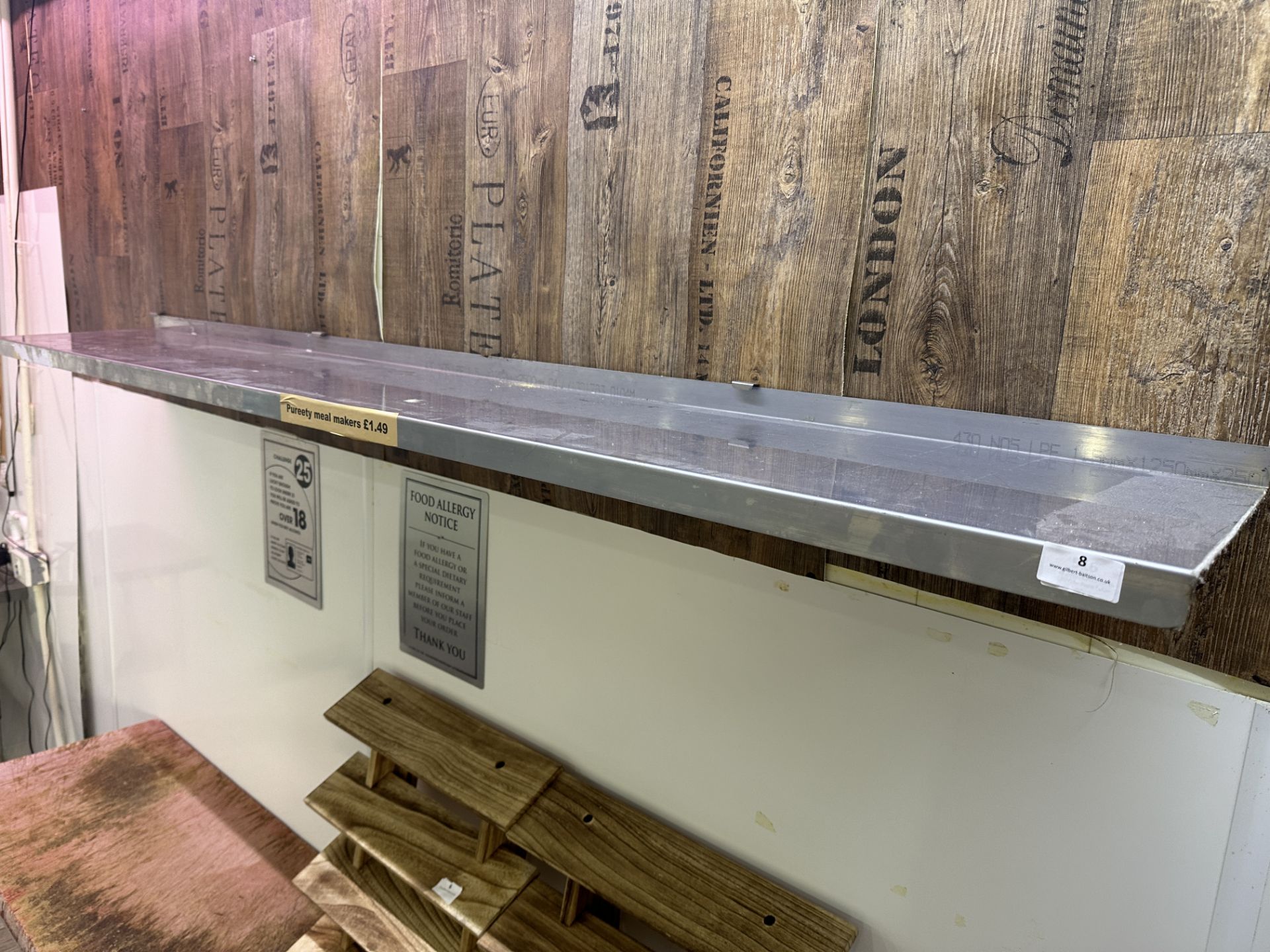 *Stainless Steel Wall Shelf 200x30cm