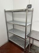 *Stainless Steel Four Tier Mobile Shelf Unit 120x50cm x 180cm tall