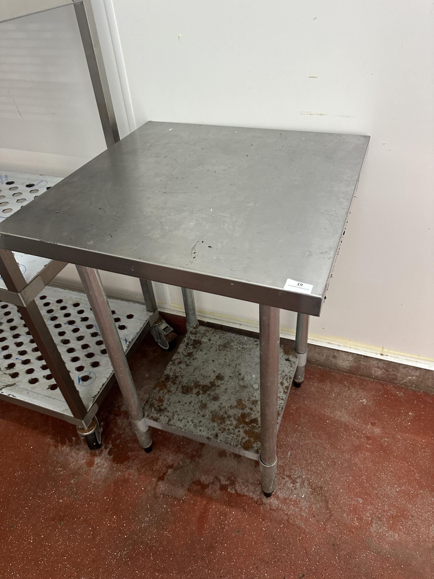 *Stainless Steel Preparation Table with Undershelf 60x60cm