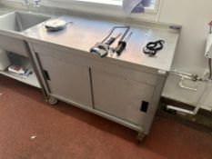 *Stainless Steel Hot Cupboard on Wheels 120x65cm