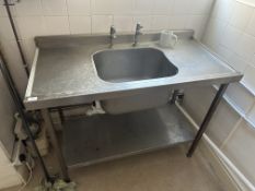 *Stainless Steel Commercial Sink Unit with Undershelf 120x60cm