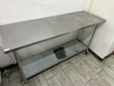 *Stainless Steel Preparation Table on Wheel with Undershelf 180x60cm