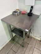 *Stainless Steel Preparation Table on Tubular Frame with Undershelf 60x60cm
