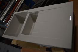 *Pyramis Pyragranite Alazia 100 x 50 One & Half Bowl Sink - Snow