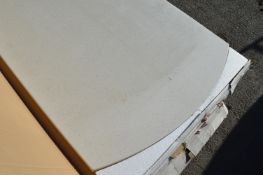 *Encore Bow End Breakfast Bar Slimline Ivory Glass 2400x900x27mm