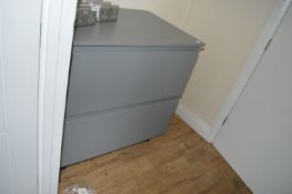 *Two Drawer Unit (Grey) 88cm W, 60cm D and 90cm T. (Contents Not Included).