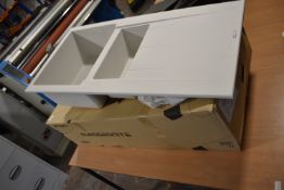 *Pyramis Pyragranite Alazia 100 x 50 One & Half Bowl Sink - Snow