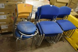 *13 Stacking Assorted Blue Office Chairs