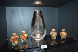 *Contents of Shelf to include Vase & Heart Shaped Jars (Various Colours) with Cork Tops