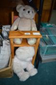 High Seat Chair & Two Teddy Bears