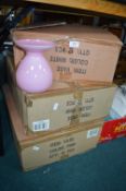 36 Pink & White Glass Vases