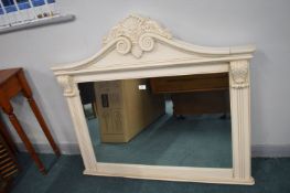 Cream Painted Bevelled Edge Overmantel Mirror