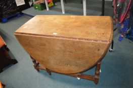 Edwardian Oval Oak Drop Leaf Table