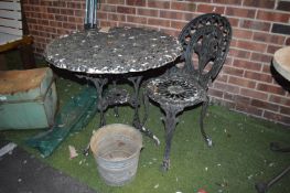 Aluminium Garden Table and Chair plus Bucket