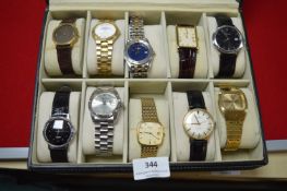 Watch Display Case Containing Tent gent’s Dress Watches