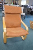 Bentwood Rocking Chair With Leather Upholstery