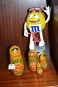 M&Ms Toy and Russian Matryoshka Dolls