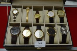Watch Display Case Containing Ten Sekonda and Seiko Lady’s & Gent’s Wristwatches