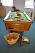 Slate Bed Pool Table with Cues & All Accessories