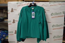 *Ella Moss Long Sleeve Button Top Size Large: Emerald Green