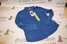 *32 Degrees Cool Ladies Denim Style Blue Long Sleeve Shirt Size: Small