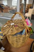 Basket of Knitting Wool & Fabric